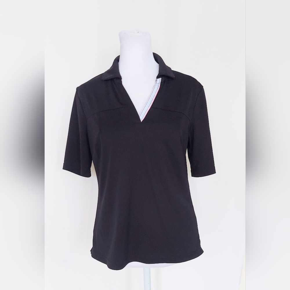 Pebble Beach Performance Short Sleeve Golf Polo Shirt Black Size Small